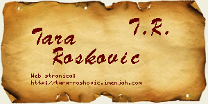 Tara Rošković vizit kartica